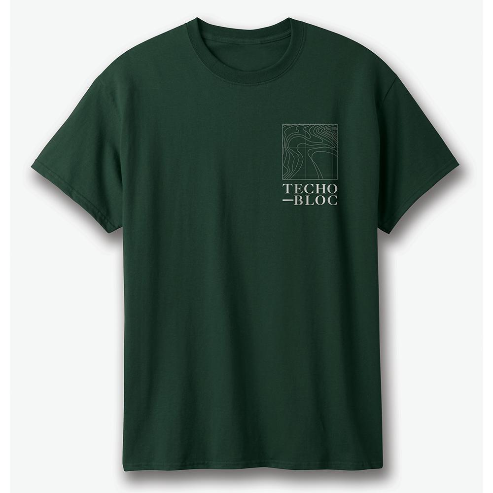 Geometric Green Drop Shoulder Streetwear T-Shirt | Techo-Gear